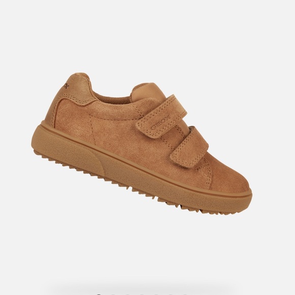 🧸 Geox Theleven Boy Caramel Brown Tan Sneakers with Velcro Straps - Picture 1 of 10